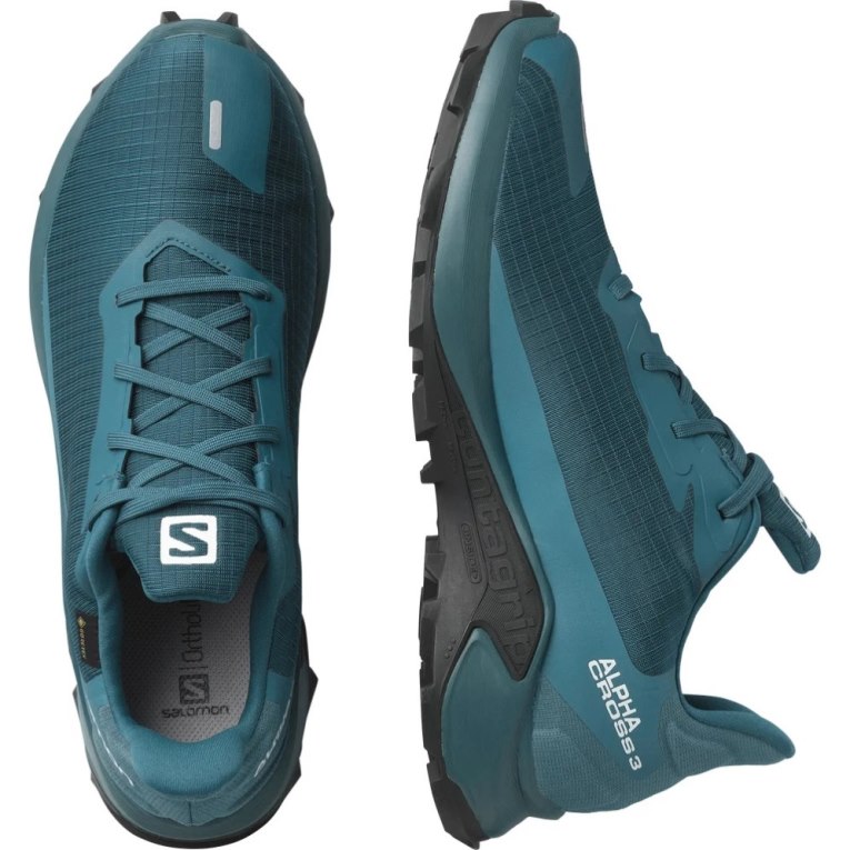 Salomon Alphacross 3 GTX Trailove Bezecke Tenisky Panske Tyrkysové | SK 1PMFWH